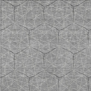 Homeroots 3' Black And Ivory Geometric Washable Area Rug - Perfect For Indoor And Outdoor Spaces, Durable Design 9' X 12' Polyester 596744