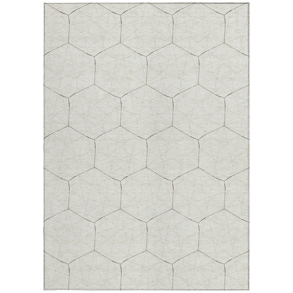 Homeroots 3' Black And Ivory Geometric Washable Area Rug - Perfect For Indoor And Outdoor Spaces, Durable Design 3' X 5' Polyester 596746