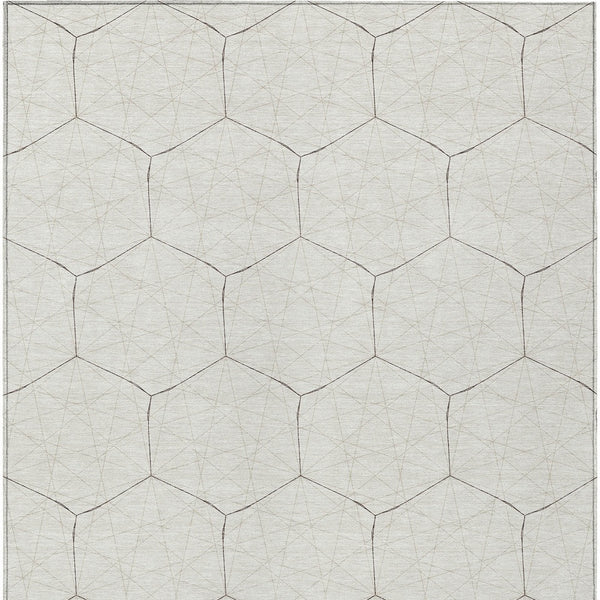 Homeroots 3' Black And Ivory Geometric Washable Area Rug - Perfect For Indoor And Outdoor Spaces, Durable Design 8' X 10' Polyester 596749