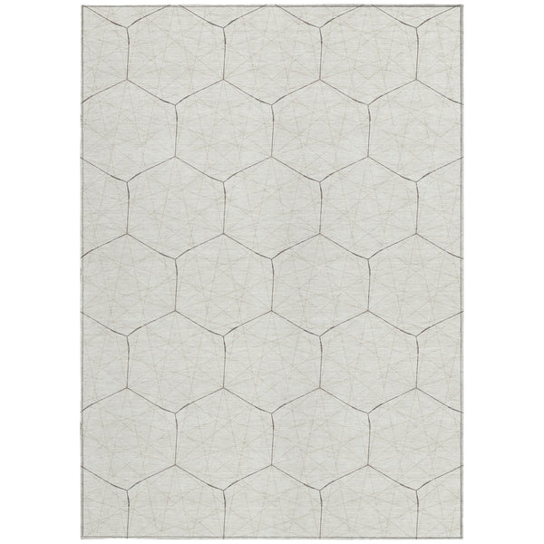 Homeroots 3' Black And Ivory Geometric Washable Area Rug - Perfect For Indoor And Outdoor Spaces, Durable Design 9' X 12' Polyester 596750