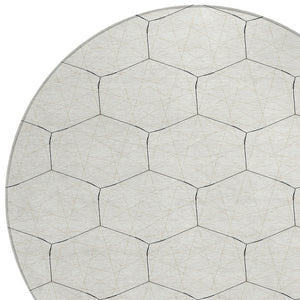 Homeroots 3' Black And Ivory Geometric Washable Area Rug - Perfect For Indoor And Outdoor Spaces, Durable Design 8' Round Polyester 596754