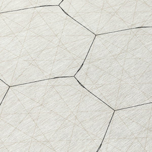 Homeroots 3' Black And Ivory Geometric Washable Area Rug - Perfect For Indoor And Outdoor Spaces, Durable Design 8' Round Polyester 596754