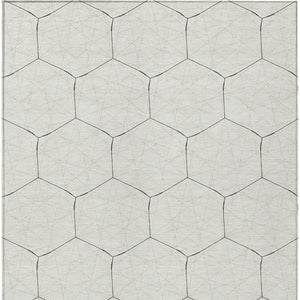 Homeroots 3' Black And Ivory Geometric Washable Area Rug - Perfect For Indoor And Outdoor Spaces, Durable Design 10' X 14' Polyester 596757