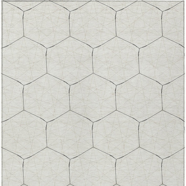 Homeroots 3' Black And Ivory Geometric Washable Area Rug - Perfect For Indoor And Outdoor Spaces, Durable Design 10' X 14' Polyester 596757
