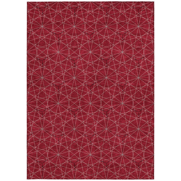 Homeroots 3' Black And Ivory Geometric Washable Area Rug - Perfect For Indoor And Outdoor Spaces, Durable Design 5' X 8' Polyester 596759