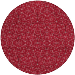 Homeroots 3' Black And Ivory Geometric Washable Area Rug - Perfect For Indoor And Outdoor Spaces, Durable Design 8' Round Polyester 596760