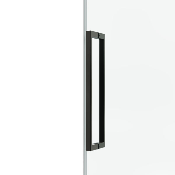 English Elm 54*76"Fixed & Sliding Shower Door - Modern Clear Glass With Stainless Steel Hardware & Minimalist Design T3177P320608