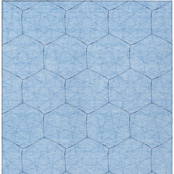 Homeroots 3' Black And Ivory Geometric Washable Area Rug - Perfect For Indoor And Outdoor Spaces, Durable Design 5' X 8' Polyester 596765