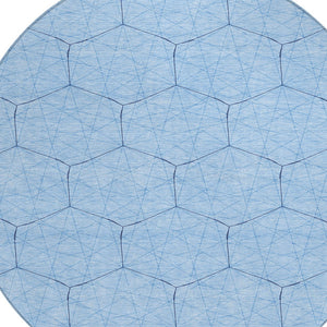 Homeroots 3' Black And Ivory Geometric Washable Area Rug - Perfect For Indoor And Outdoor Spaces, Durable Design 8' Round Polyester 596766