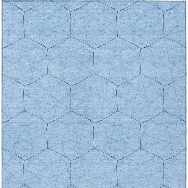 Homeroots 3' Black And Ivory Geometric Washable Area Rug - Perfect For Indoor And Outdoor Spaces, Durable Design 8' X 10' Polyester 596767