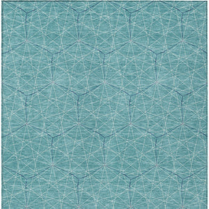 Homeroots 3' Black And Ivory Geometric Washable Area Rug - Perfect For Indoor And Outdoor Spaces, Durable Design 8' X 10' Polyester 596773