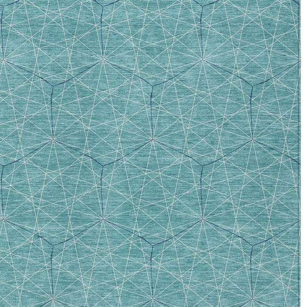 Homeroots 3' Black And Ivory Geometric Washable Area Rug - Perfect For Indoor And Outdoor Spaces, Durable Design 10' X 14' Polyester 596775