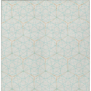 Homeroots 3' Black And Ivory Geometric Washable Area Rug - Perfect For Indoor And Outdoor Spaces, Durable Design 3' X 5' Polyester 596776