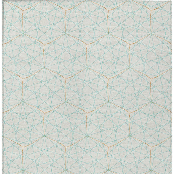 Homeroots 3' Black And Ivory Geometric Washable Area Rug - Perfect For Indoor And Outdoor Spaces, Durable Design 9' X 12' Polyester 596780