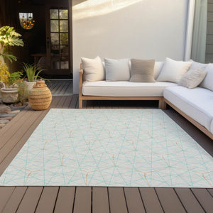 Homeroots 3' Black And Ivory Geometric Washable Area Rug - Perfect For Indoor And Outdoor Spaces, Durable Design 9' X 12' Polyester 596780