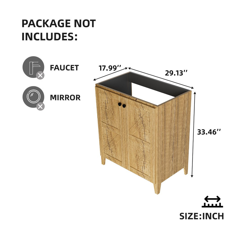 English Elm 30inch Floating Bathroom Vanity Wall Mounted Cabinet with Drawer Storage No Basin W3520P391061