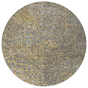 Homeroots 3' Charcoal Brown And Copper Abstract Washable Area Rug For Indoor And Outdoor Spaces, Durable Design 8' Round Polyester 596796