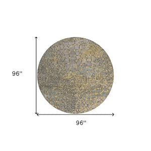 Homeroots 3' Charcoal Brown And Copper Abstract Washable Area Rug For Indoor And Outdoor Spaces, Durable Design 8' Round Polyester 596796