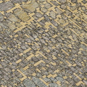 Homeroots 3' Charcoal Brown And Copper Abstract Washable Area Rug For Indoor And Outdoor Spaces, Durable Design 8' X 10' Polyester 596797