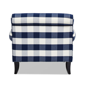English Elm Jennifer Taylor Home - Alana 38" Lawson Accent Arm Chair With Metal Casters – Stylish Blue Lattice Woven Comfort Seat B2719P238308
