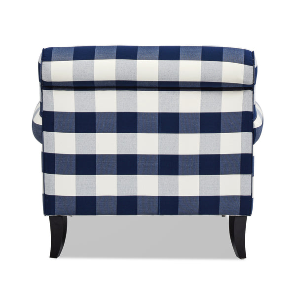English Elm Jennifer Taylor Home - Alana 38" Lawson Accent Arm Chair With Metal Casters – Stylish Blue Lattice Woven Comfort Seat B2719P238308