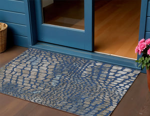 Homeroots 3' Charcoal Brown And Copper Abstract Washable Area Rug For Indoor And Outdoor Spaces, Durable Design 3' X 5' Polyester 596800