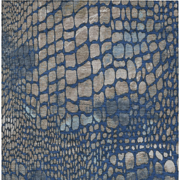 Homeroots 3' Charcoal Brown And Copper Abstract Washable Area Rug For Indoor And Outdoor Spaces, Durable Design 5' X 8' Polyester 596801