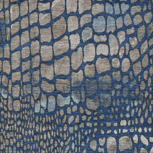 Homeroots 3' Charcoal Brown And Copper Abstract Washable Area Rug For Indoor And Outdoor Spaces, Durable Design 5' X 8' Polyester 596801