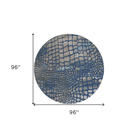 Homeroots 3' Charcoal Brown And Copper Abstract Washable Area Rug For Indoor And Outdoor Spaces, Durable Design 8' Round Polyester 596802