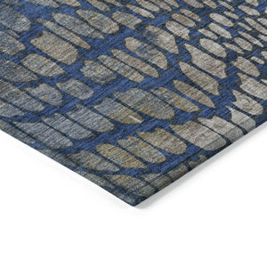 Homeroots 3' Charcoal Brown And Copper Abstract Washable Area Rug For Indoor And Outdoor Spaces, Durable Design 10' X 14' Polyester 596805