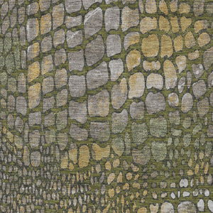 Homeroots 3' Charcoal Brown And Copper Abstract Washable Area Rug For Indoor And Outdoor Spaces, Durable Design 5' X 8' Polyester 596807