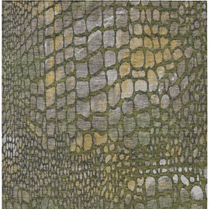 Homeroots 3' Charcoal Brown And Copper Abstract Washable Area Rug For Indoor And Outdoor Spaces, Durable Design 8' X 10' Polyester 596809