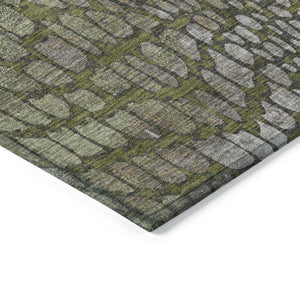 Homeroots 3' Charcoal Brown And Copper Abstract Washable Area Rug For Indoor And Outdoor Spaces, Durable Design 10' X 14' Polyester 596811