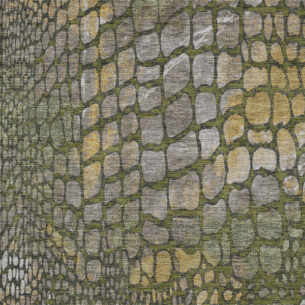 Homeroots 3' Charcoal Brown And Copper Abstract Washable Area Rug For Indoor And Outdoor Spaces, Durable Design 10' X 14' Polyester 596811