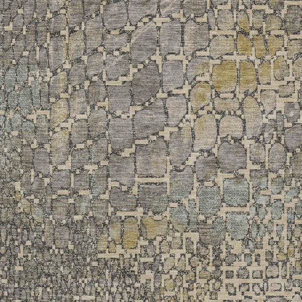 Homeroots 3' Charcoal Brown And Copper Abstract Washable Area Rug For Indoor And Outdoor Spaces, Durable Design 5' X 8' Polyester 596819