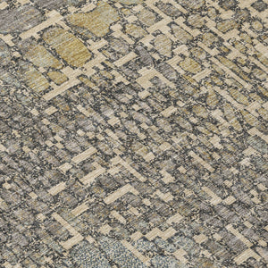 Homeroots 3' Charcoal Brown And Copper Abstract Washable Area Rug For Indoor And Outdoor Spaces, Durable Design 8' Round Polyester 596820