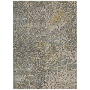 HomeRoots 5' Modern Washable Area Rug in Ivory, Gray & Black - Stylish for Indoor & Outdoor Spaces, Easy Care 8' X 10' 596821