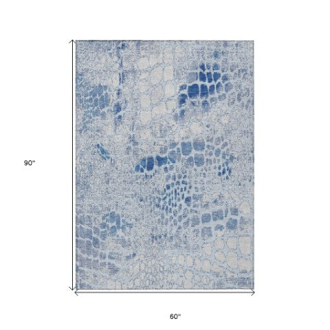 Homeroots 3' Charcoal Brown And Copper Abstract Washable Area Rug For Indoor And Outdoor Spaces, Durable Design 5' X 8' Polyester 596825