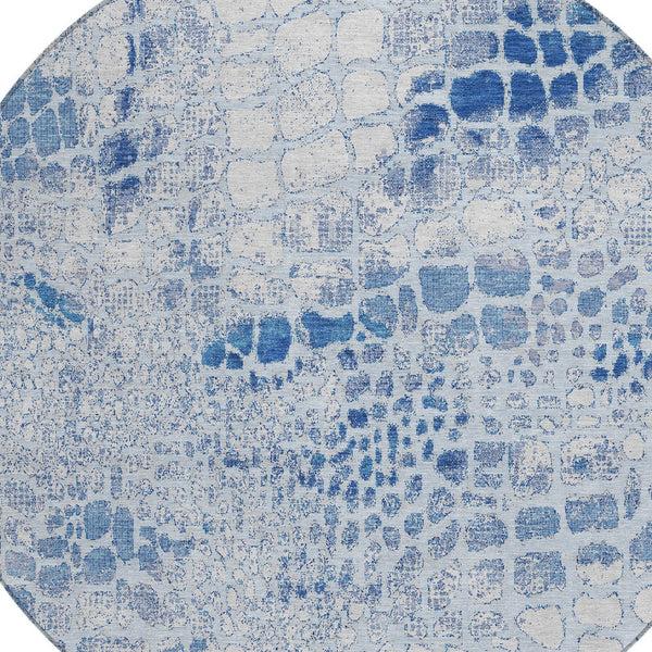 Homeroots 3' Charcoal Brown And Copper Abstract Washable Area Rug For Indoor And Outdoor Spaces, Durable Design 8' Round Polyester 596826