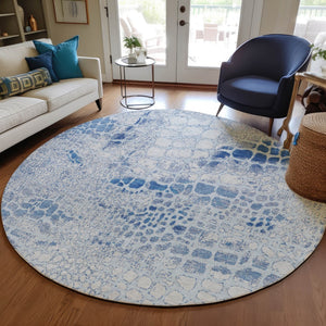 Homeroots 3' Charcoal Brown And Copper Abstract Washable Area Rug For Indoor And Outdoor Spaces, Durable Design 8' Round Polyester 596826