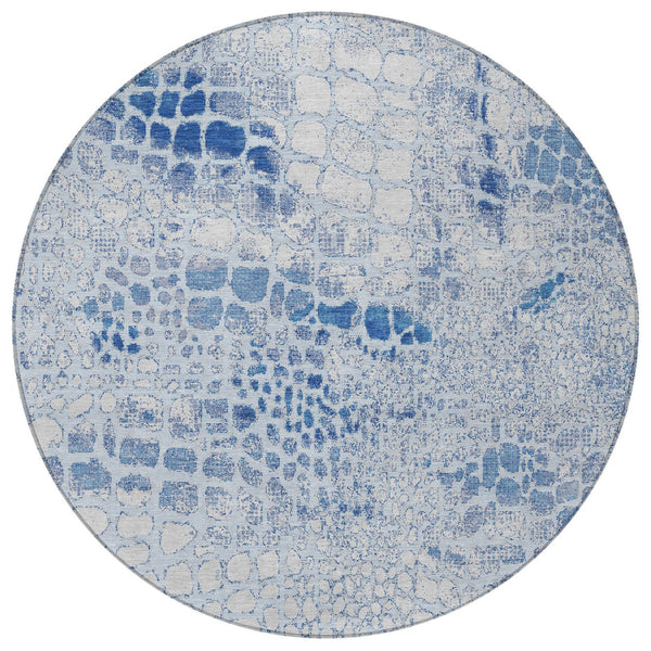 Homeroots 3' Charcoal Brown And Copper Abstract Washable Area Rug For Indoor And Outdoor Spaces, Durable Design 8' Round Polyester 596826