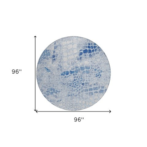 Homeroots 3' Charcoal Brown And Copper Abstract Washable Area Rug For Indoor And Outdoor Spaces, Durable Design 8' Round Polyester 596826