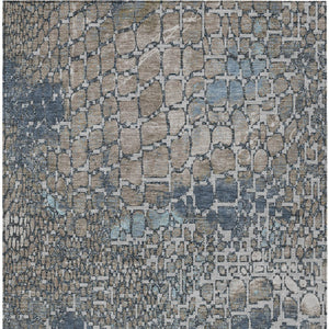 Homeroots 3' Charcoal Brown And Copper Abstract Washable Area Rug For Indoor And Outdoor Spaces, Durable Design 5' X 8' Polyester 596831