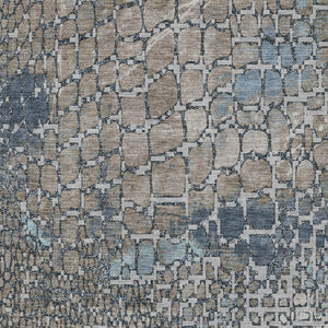 Homeroots 3' Charcoal Brown And Copper Abstract Washable Area Rug For Indoor And Outdoor Spaces, Durable Design 5' X 8' Polyester 596831