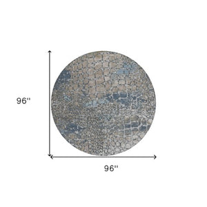 Homeroots 3' Charcoal Brown And Copper Abstract Washable Area Rug For Indoor And Outdoor Spaces, Durable Design 8' Round Polyester 596832