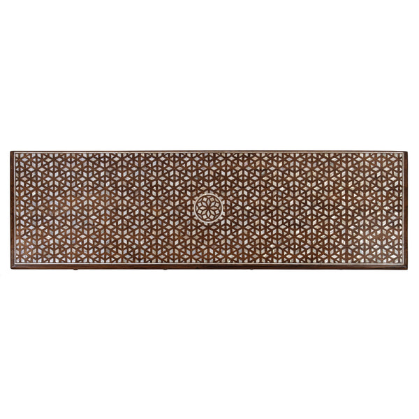 Butler Specialty Butler 60" W Mother Of Pearl & Teak Wood Console Table - Elegant 4 Drawer & 2 Door Storage Solution Brown Teak Wood,Mother Of Pearl 5968338-butler