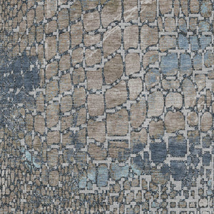 Homeroots 3' Charcoal Brown And Copper Abstract Washable Area Rug For Indoor And Outdoor Spaces, Durable Design 9' X 12' Polyester 596834