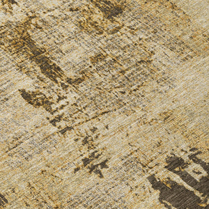 Homeroots 3' Beige And Brown Abstract Washable Indoor Outdoor Area Rug - Stylish, Durable, And Versatile Decor 8' Round Polyester 596838