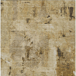 Homeroots 3' Beige And Brown Abstract Washable Indoor Outdoor Area Rug - Stylish, Durable, And Versatile Decor 10' X 14' Polyester 596841