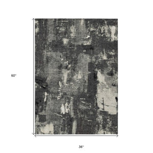 Homeroots 3' Beige And Brown Abstract Washable Indoor Outdoor Area Rug - Stylish, Durable, And Versatile Decor 3' X 5' Polyester 596842